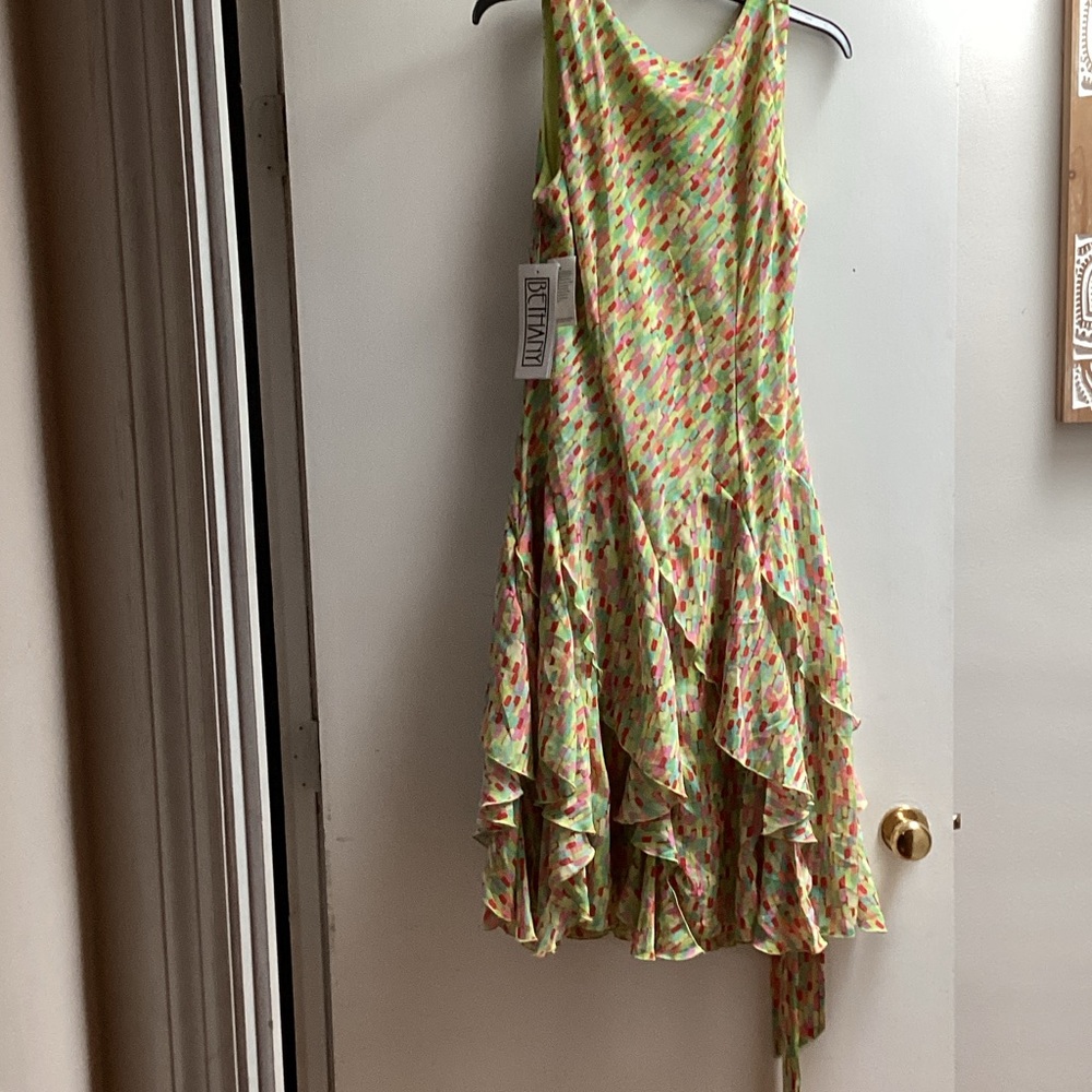 Asymmetrical Multicolor Ruffled Dress - Picture 3 of 3